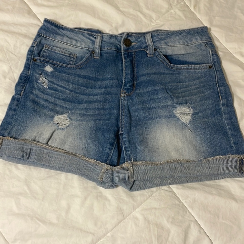 Mid Rise Blue Jean Shorts
